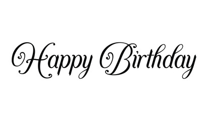 stylish cursive letter "Happy New Year", Elegant Happy Birthday Calligraphy Text for Greeting Cards and Invitations