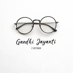 2 october Gandhi Jayanti Round Glasses Minimalist Design gandhi jayanti