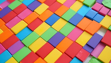 Vibrant rectangular blocks arranged in a diagonal pattern