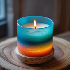 Candles, colored candles, rainbow candles, brightness, candlelight, flames Generative AI