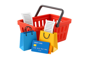 Retail Purchase Concept in 3D Style Isolated on a Transparent Background