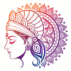 Serene woman with mandala