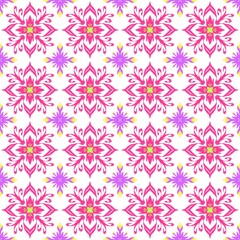 Seamless Pink and Purple Floral Pattern  Decorative Ornamental Background
