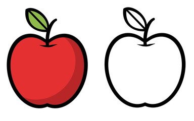 apple fruit stock vector and apple fruit sketch lines that can be used for drawing books