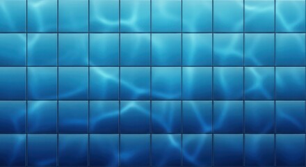 Fototapeta premium Swimming pool tile pattern with blue water effect, for background or texture, gradient mosaic tiles