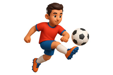 Football Athlete Action 3D Illustration Isolated on a Transparent Background