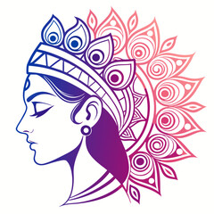 Elegant goddess illustration with intricate details