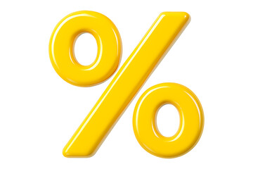 Percentage Symbol 3D Render Isolated on a Transparent Background
