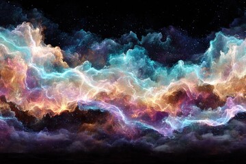 Colorful Abstract Cosmic Nebula Landscape