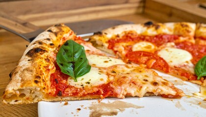 sliced pizza margherita food AI generated
