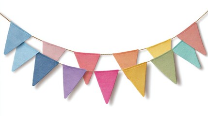 Obraz premium Colorful fabric bunting flags create a festive atmosphere perfect for parties and celebrations.