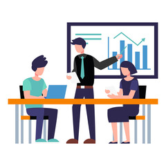 people in office discuss about sales and growth company