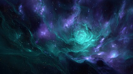 Vibrant Cosmic Nebula Displaying Deep Space Textures