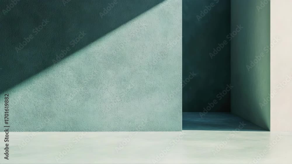 Poster minimalist architectural design with light and shadow play in empty room