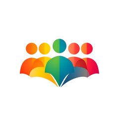 A vibrant and colorful logo representing community, teamwork, and a diverse group of people united.
