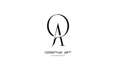OA, AO, O, A abstract letters logo monogram