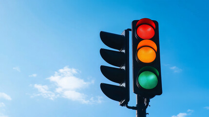 Traffic Light with Red Yellow Green Signals
