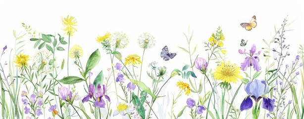 spring flowers and grass