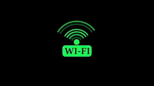 Animated wifi icon designed in flat icon style, Technology concept icon.