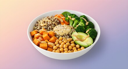 Healthy grain bowl with vegetables