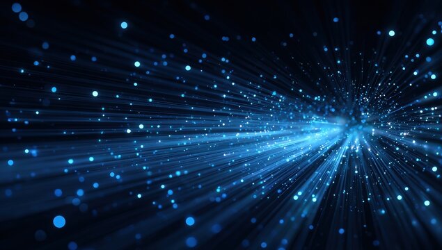 Abstract digital art with radiating light