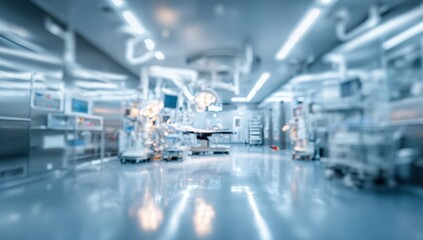 Fototapeta premium Blurry sterile operating room interior