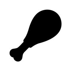 Chicken leg silhouette vector, chicken leg icon sign vector