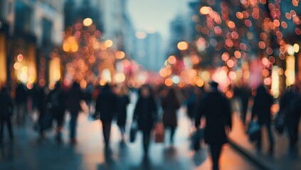 Blurred city street scene at night