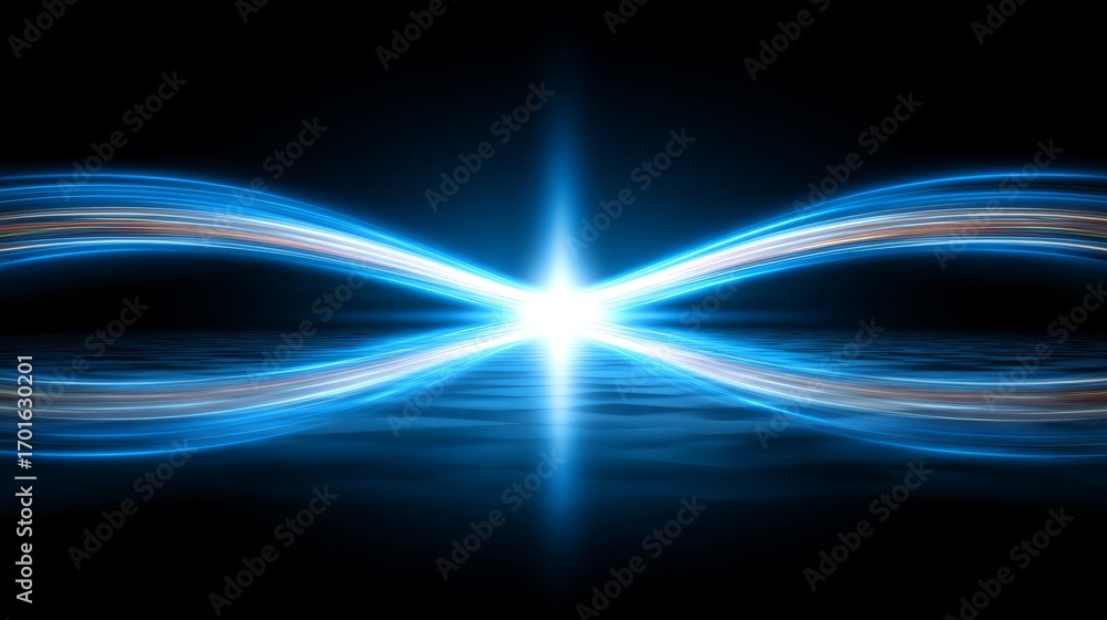 Poster abstract blue wave background, dynamic flowing lines and fluid design for modern projects.