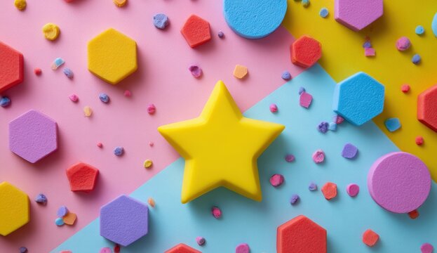 Geometric shapes, pastel colors