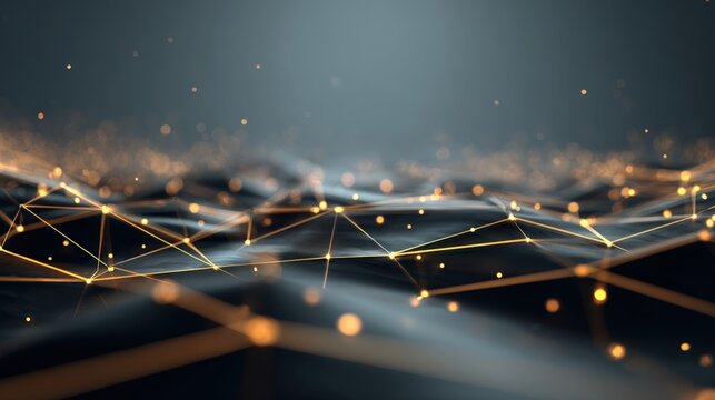 Abstract Technology Network with Glowing Connections: A Modern and Futuristic Digital Landscape