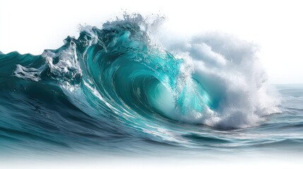 Oceanic Majesty: Captivating shot of a translucent ocean wave, its towering crest a testament to the raw power and allure of nature.