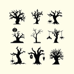 Halloween Creative tree set design 