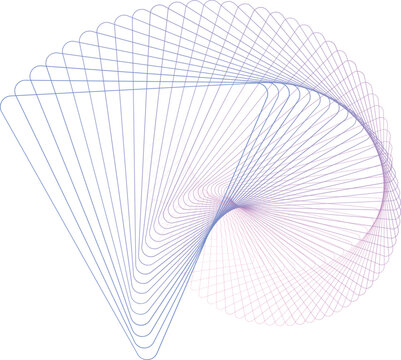Abstract Line Art Swirl Gradient Blend Line Element