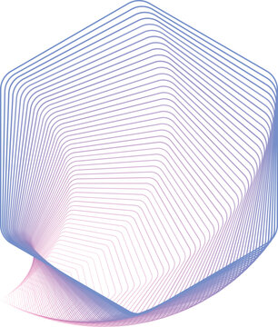 Abstract Line Art Swirl Gradient Blend Line Element