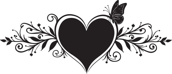 black and white heart