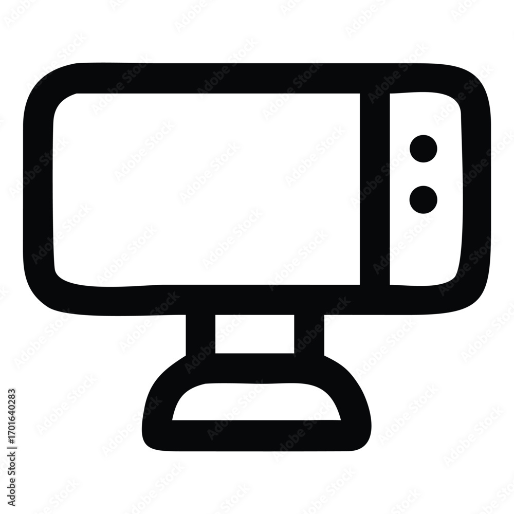 Poster computer monitor with blank screen isolated vector illustration
