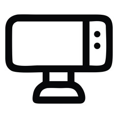 Computer monitor with blank screen isolated vector illustration