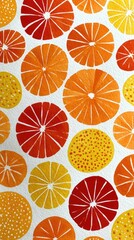 Orange slices, vibrant circles, pattern