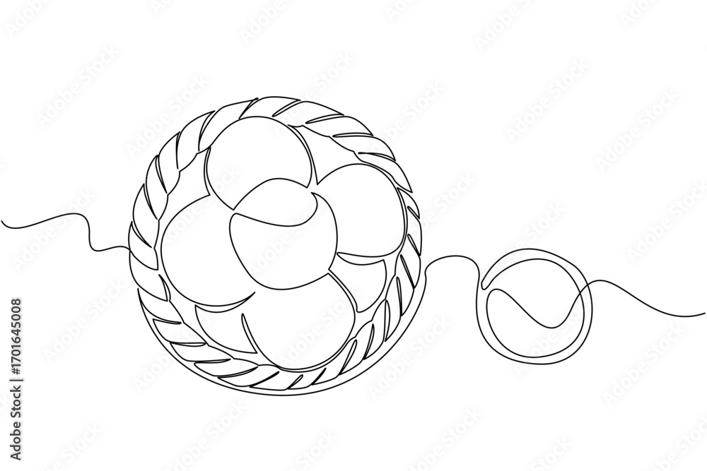 Poster single continuous line drawing buttermilk biscuits on a rattan wicker plate with a glass of orange j