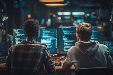 Collaborative Software Development: Two Programmers Working Late