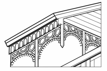 Ornate Victorian architectural detail illustration.