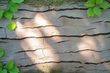 Sunlight through wooden texture