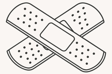 Two Crossed Bandages Medical Aid Symbol.