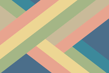 Abstract geometric background featuring diagonal stripes in retro pastel tones. Colorful overlapping lines create a minimal and modern pattern.