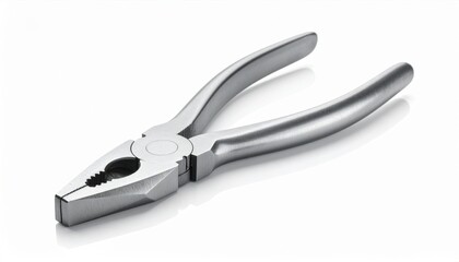 Obraz premium Parallel jaw pliers at a slight open angle showing knurl detail isolated on white clean studio macro with copy space for tool catalog repair and hardware listing