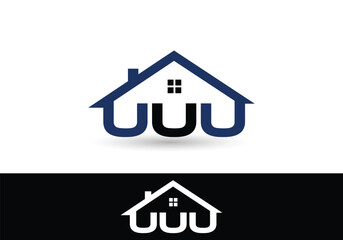 Triple U Roofing logo design template