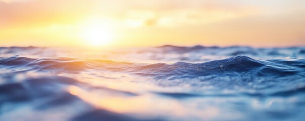 Sunrise over ocean waves