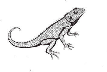 Illustration of a lizard. Hand drawn vector illustration	