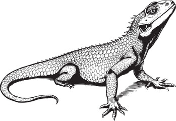 Illustration of a lizard. Hand drawn vector illustration	